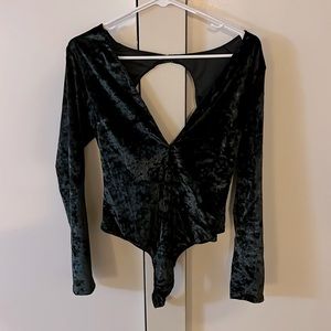 Velvet black bodysuit from Victoria’s Secret